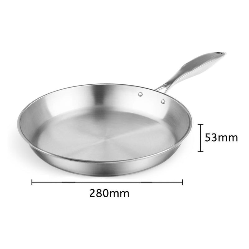 Dual Induction Cooktop 2 Burners 28cm Tri Ply Stainless Casserole 28cm Fry Pan