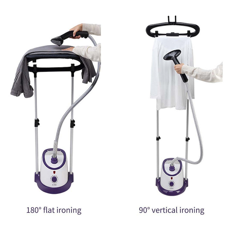 2X Garment Steamer Twin Pole 1700ml 1800W Telescopic Purple Adjustable Height