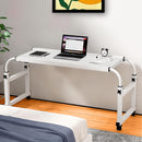 White Cross Bed Movable Desk Adjustable Height 65-95cm Length 140-230cm