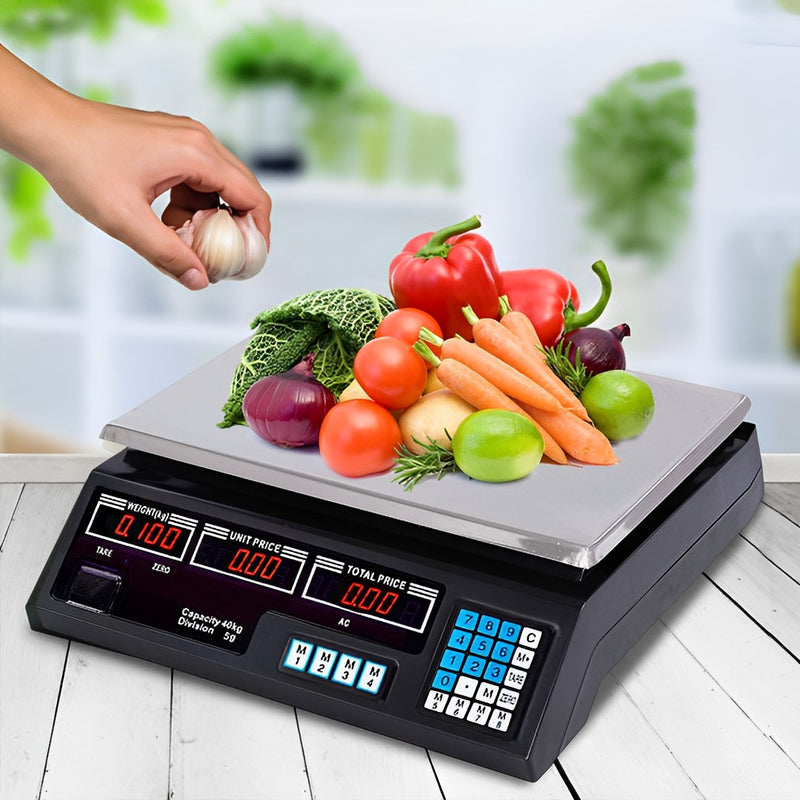 Digital Commercial Kitchen Scale Stainless Steel 40kg/5g Double-Sided Display