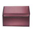 2X Leather Car Boot Organizer Medium Collapsible Foldable Storage Box Red