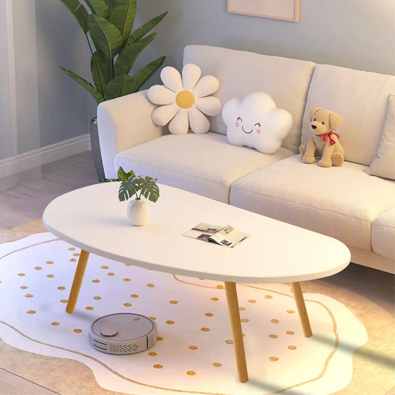 Nordic Modern Coffee Table White 80x40cm Wood Legs 50cm Height