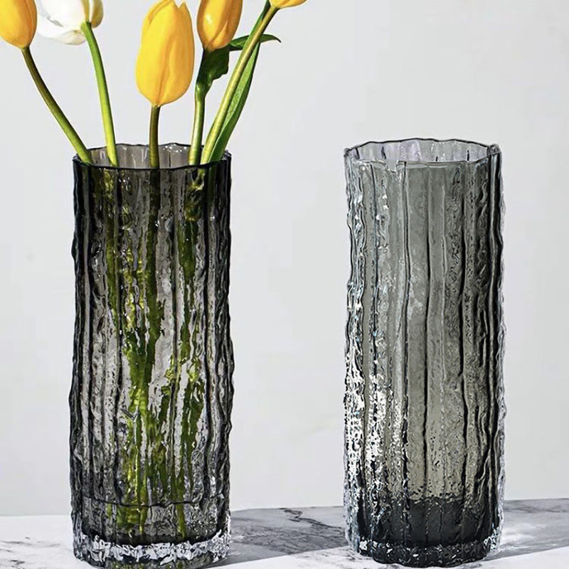 Handcrafted 30.5cm Grey Glass Vase Classic Design Home Decor Elegant Accent