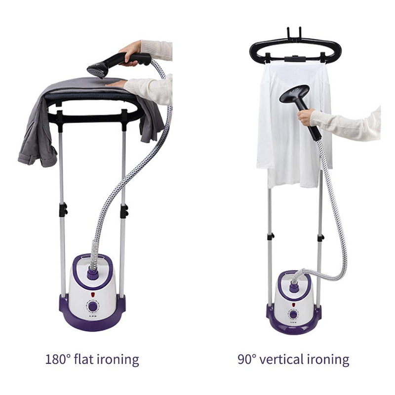Garment Steamer 1700ml 1800W Telescopic Twin Pole 360 Degree Hanger Purple