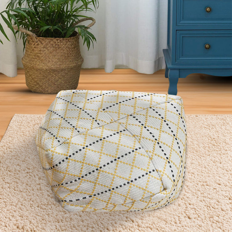 53cm Velvet Polyester Cotton Blend Pouf Cushion Epp Particle Insert Multicolor