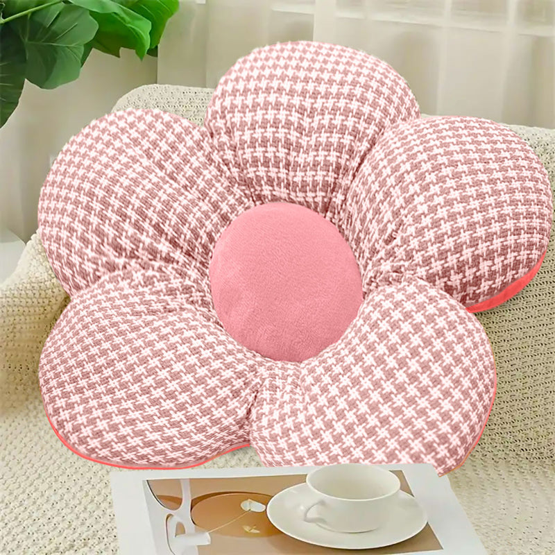 2X Flower Shaped Seat Cushion PP Cotton 45cm Pink Ergonomic Washable Nonslip
