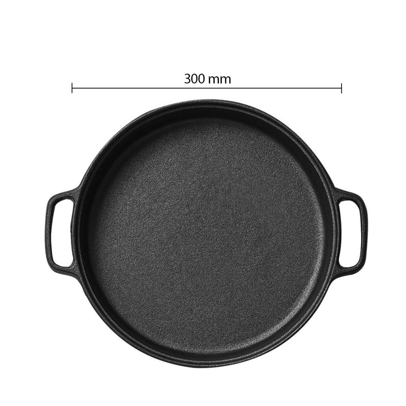 Dual Burner Induction Cooktop 30cm Cast Iron Griddle 30cm Stainless Casserole