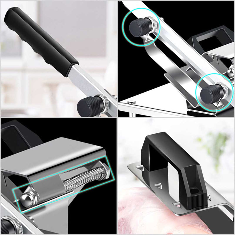 2X Manual Frozen Meat Slicer Commercial Grade 18/10 Stainless Steel 200MM Blade