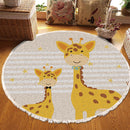 120cm Round Non-Slip Cartoon Animal Flannel Rug Soft Durable Multicolor Carpet