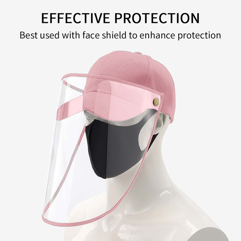 2X Kids Protective Hat Cotton TPU Full Face HD Shield Pink 26cmx35cm 46 To 54cm