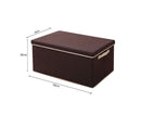 Large Coffee Non-Woven Fabric Storage Box Diamond Grid Quilt Organizer