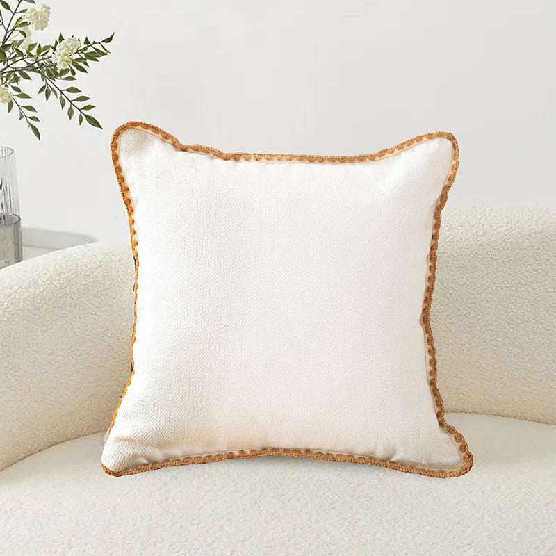 2X 45cm Square Plush Velvet Throw Pillow 15cm Thick Polyester Cotton White