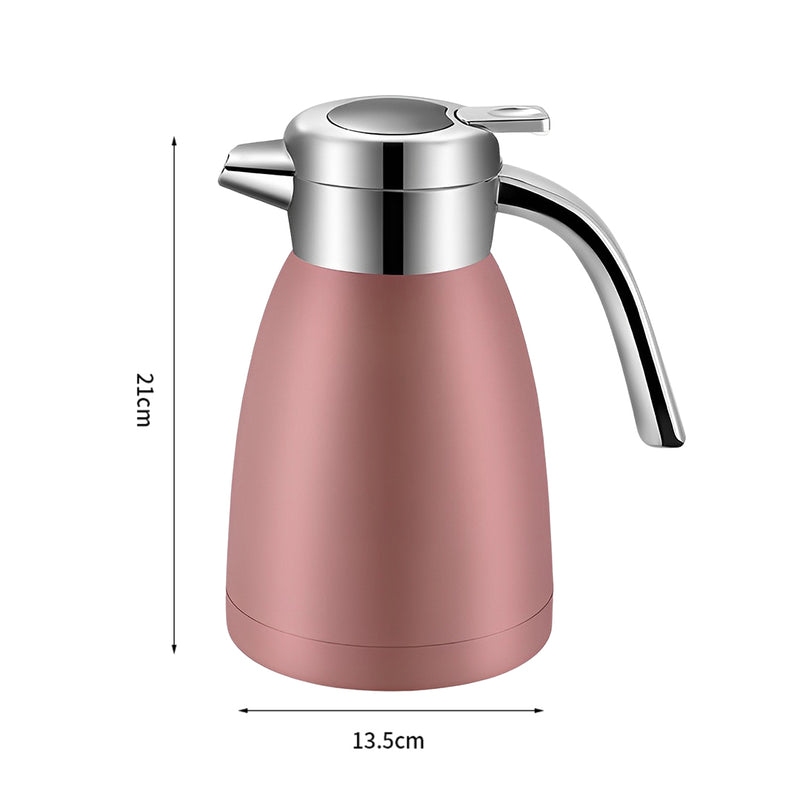 1.2L Stainless Steel Insulated Vacuum Flask Water Bottle Pink Spill-Proof Lid