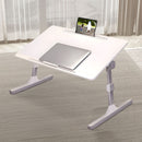 White Portable Foldable 60x40cm Laptop Bed Study Table Adjustable Height