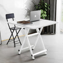 White Dining Table Portable MDF Square 60x60cm Foldable Home Office Desk