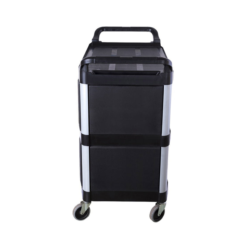 3 Tier Covered Food Waste Cart Pvc 950x500x960Mm Bins 4 Inch Tpr Wheels