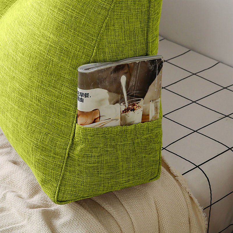 2X 120cm Triangular Wedge Backrest Pillow Polyester PP Filling Green Tufted
