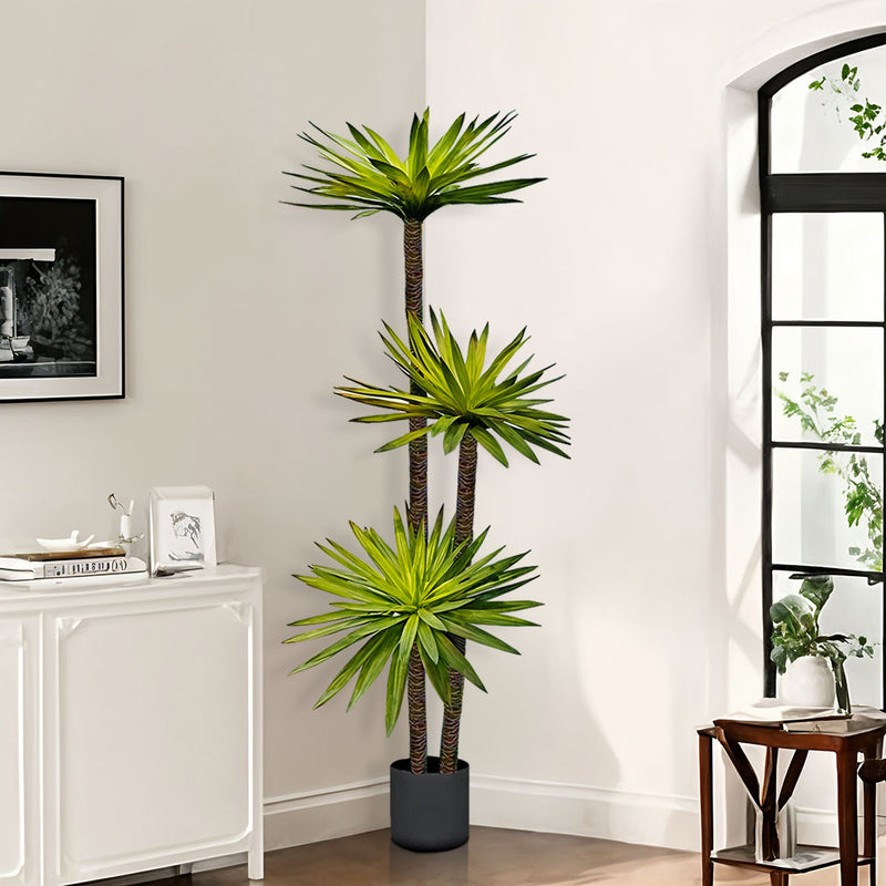 2X 180cm Artificial Yucca Tree Green 3 Branches Polyurethane Plastic