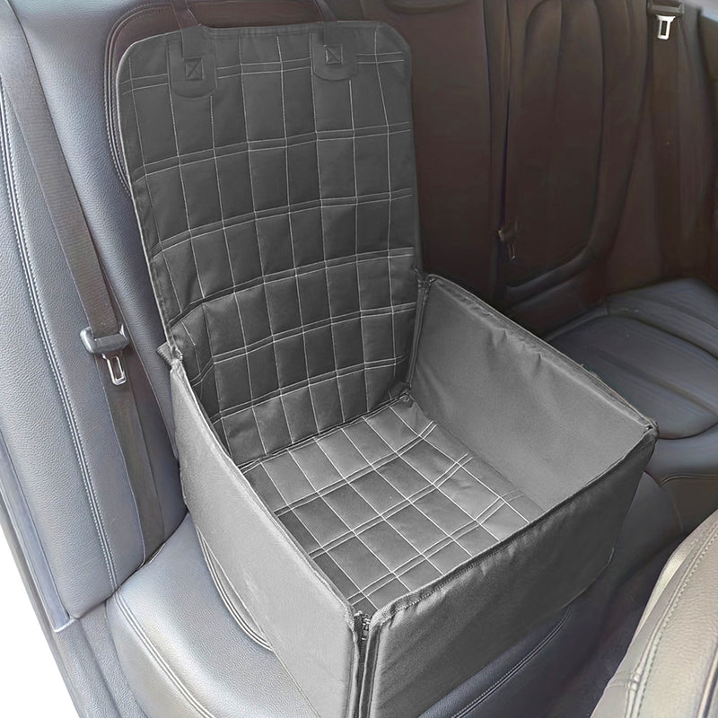 Grey Polyester Car Pet Sitting Bag Portable Breathable Safety Travel Carrier