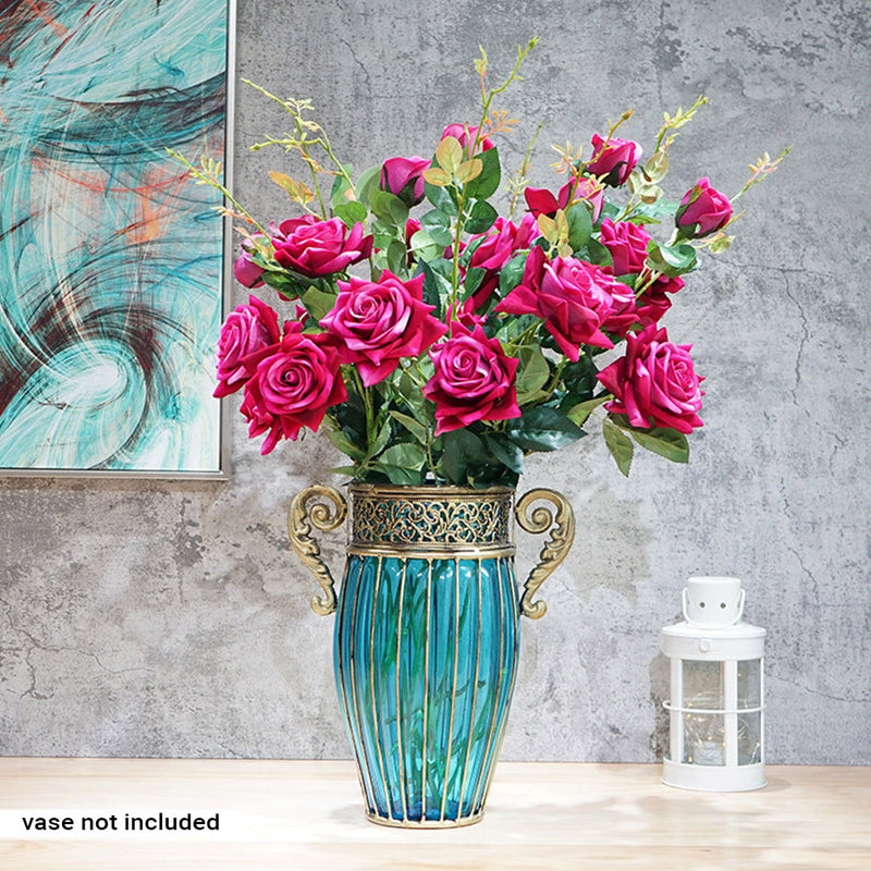 Artificial Silk Rose Bouquet 8 Bunch 5 Heads Pink 90cm Wedding Decoration