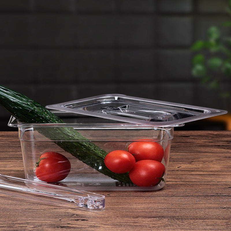 Polycarbonate Gastronorm 1/3 GN Lid Food Tray Cover Transparent Set of 6