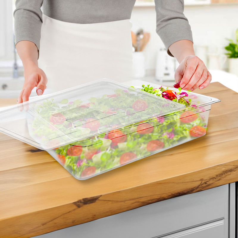 150mm Polycarbonate Transparent Gastronorm Pan 1/1 53x32.5x15cm With Lid