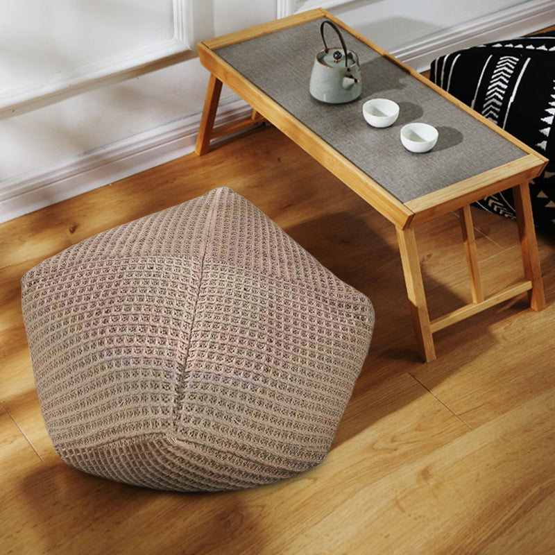 2X 53cm Polyester Cotton Pouf Cushion Epp Particle Fill Beige