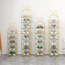 2X 7 Tier Gold Metal Shoe Organizer Space Saving Storage Shelf 27x28x52cm