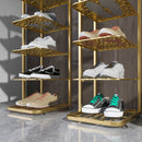 5 Tier Gold Metal Shoe Organizer Space Saving Storage Rack 28x7x80cm