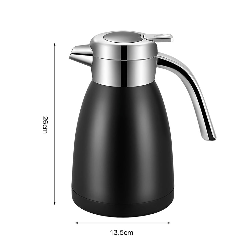 Double Wall 1.8L Stainless Steel Insulated Vacuum Flask Black