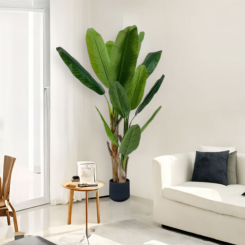 Artificial Tree 220cm Polyurethane 3 Branches Banana Plant Bird Of Paradise Green