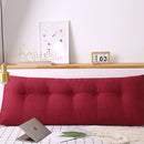 120cm Rose Red Triangular Wedge Pillow Headboard Backrest with Button Tufted