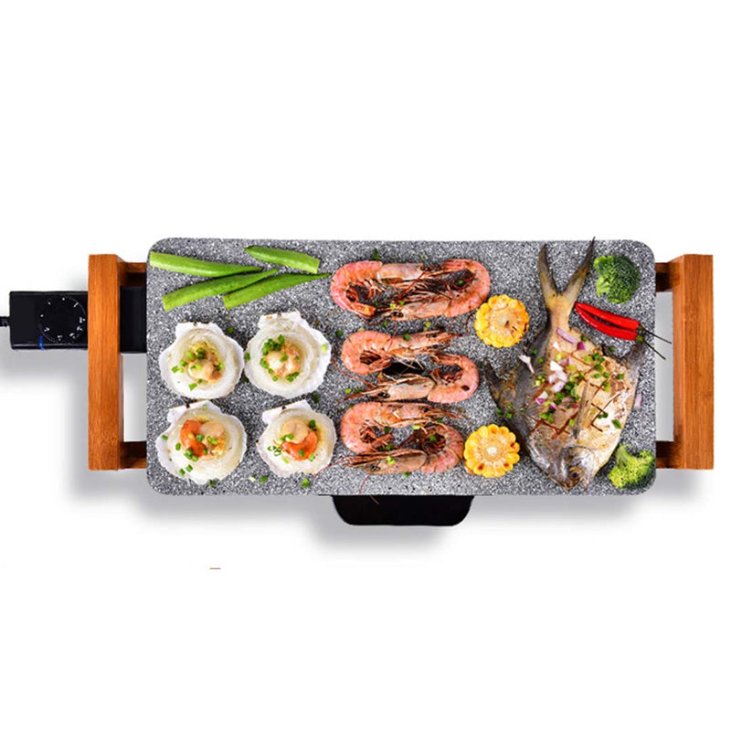 Electric Ceramic BBQ Grill Non-stick 62.5cm Indoor Outdoor Adjustable Thermostat