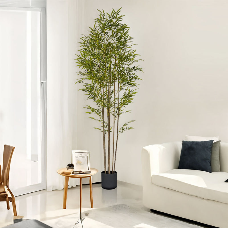 2X 240cm Artificial Bamboo Plant Polyurethane 7 Branches Green