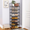 2X 8 Tier Shoe Storage Shelf Iron Black Space-Saving Caddy Rack Organizer