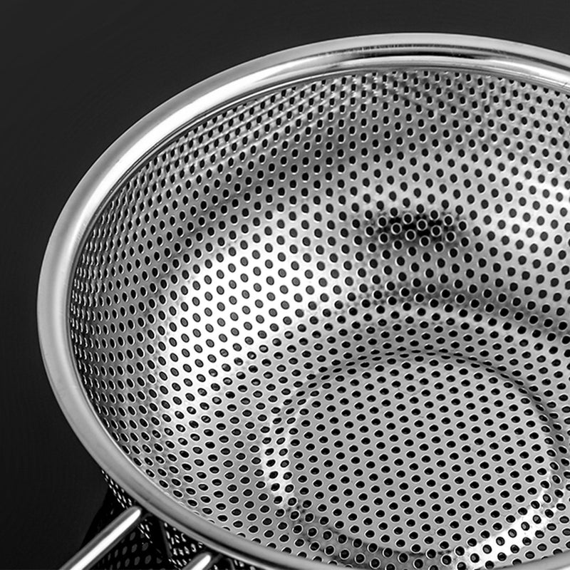 Stainless Steel Fine Mesh Colander Set 16.5cm 19.5cm 22.5cm Long Handle