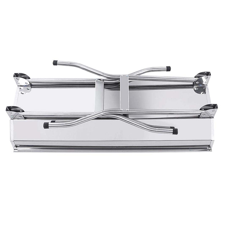 2X Skewer Charcoal Grill Stainless Steel Portable Heavy Duty With Plate 730mm