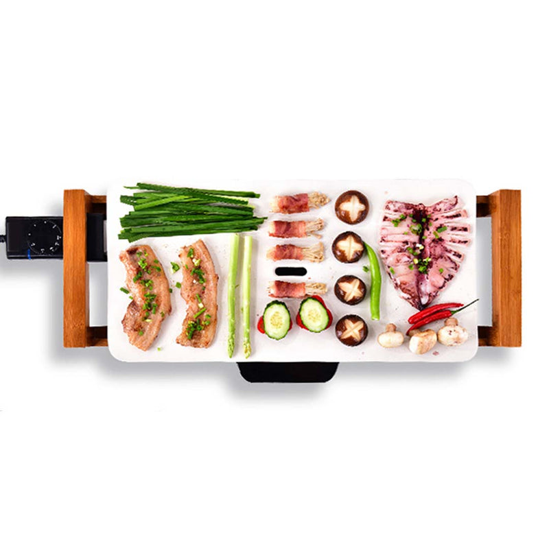 Electric Ceramic BBQ Grill Non-stick 62.5cm Indoor Outdoor Smokeless White