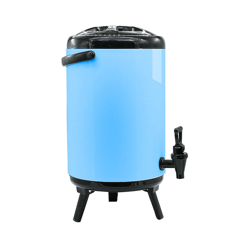 4X 18L Stainless Steel Insulated Milk Tea Beverage Dispenser With Faucet Blue