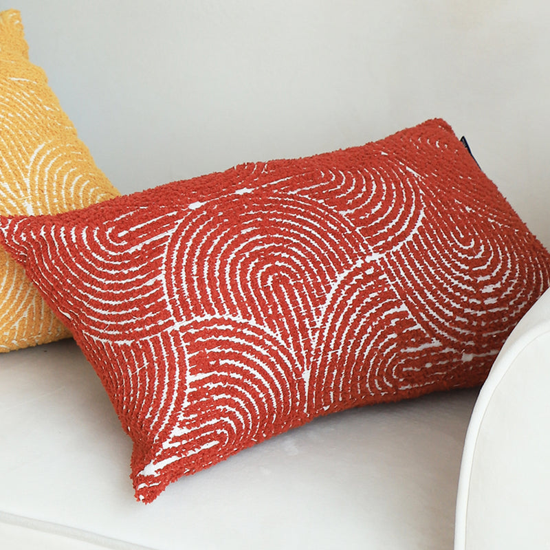 2X 35x55x18cm Throw Pillow Polyester Cotton Corded Burgundy Indoor Outdoor