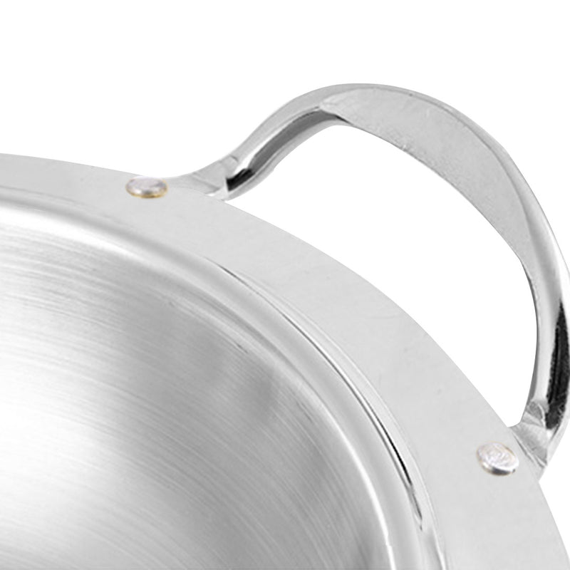 Round Stainless Steel Chafing Dish 3L Glass Top Lid Buffet Warmer