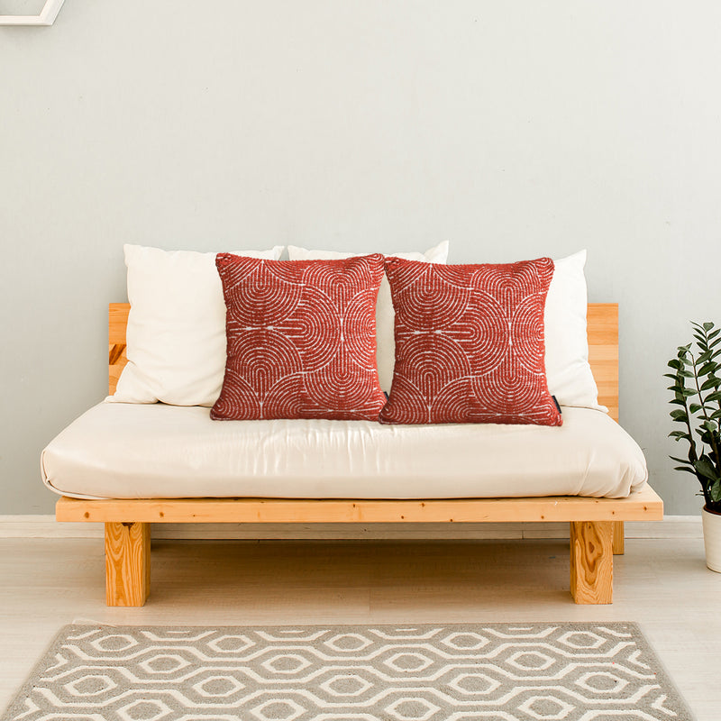 50Cm Red Velvet Oversized Lumbar Pillow Plush Indoor Outdoor Decorative Cushion