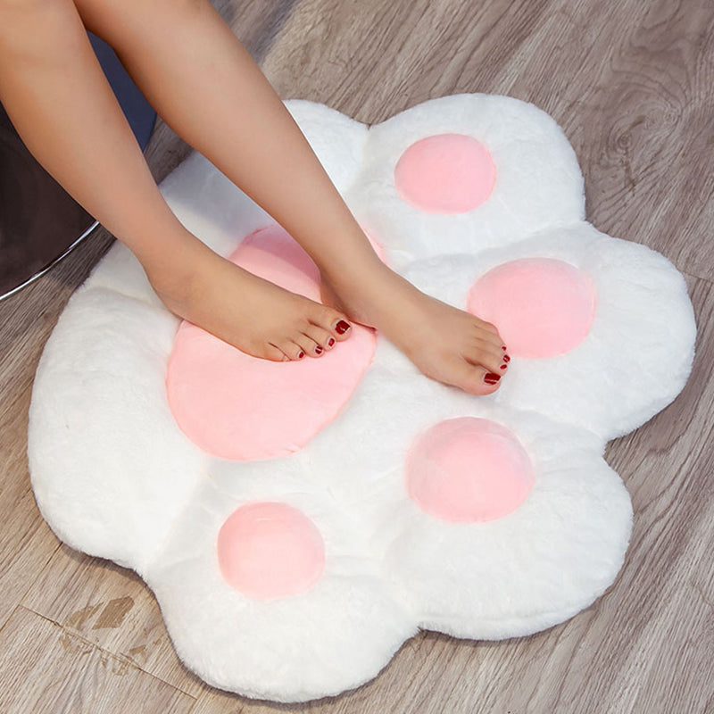 2X Paw Shape Cushion PP Cotton 80cmx70cmx20cm White Plush Back Support