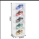 2X 5 Tier Transparent Plastic Shoe Organizer Storage Box with Magnetic Door