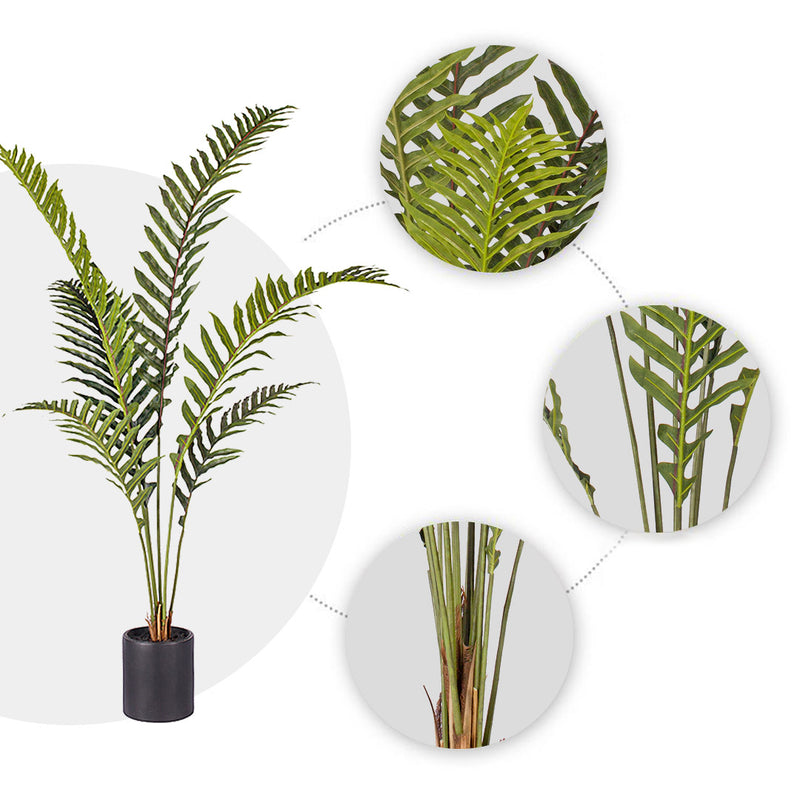 2X 150cm Artificial Hares Foot Fern Polyethylene Green Indoor Plant Realistic
