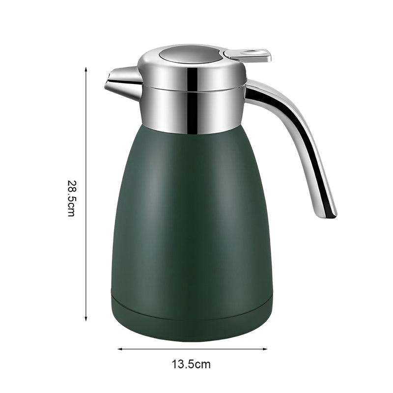 Insulated Vacuum Flask 2.2L 18/10 Stainless Steel Green Spill Proof Lid