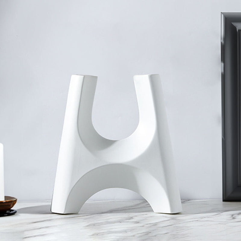 2X Ceramic Plant Pot Stand Bottle Holder 31x32cm White Modern Minimalist