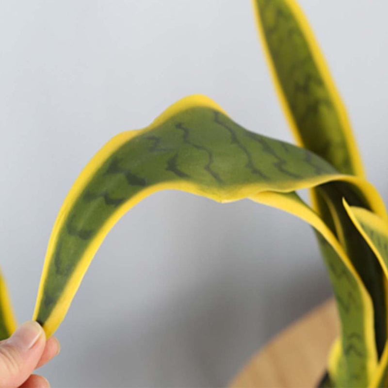 2X 50cm Artificial Potted Plant 18 Leaves Realistic Indoor Faux Tree Yellow Edge
