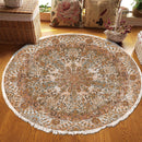120cm Circle Rug Mandala Pattern Anti-Slip Polyester for Living Room Decor