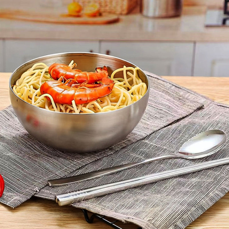 20cm Silver Salad Bowl Stainless Steel Elegant Design Durable Kitchen Essential